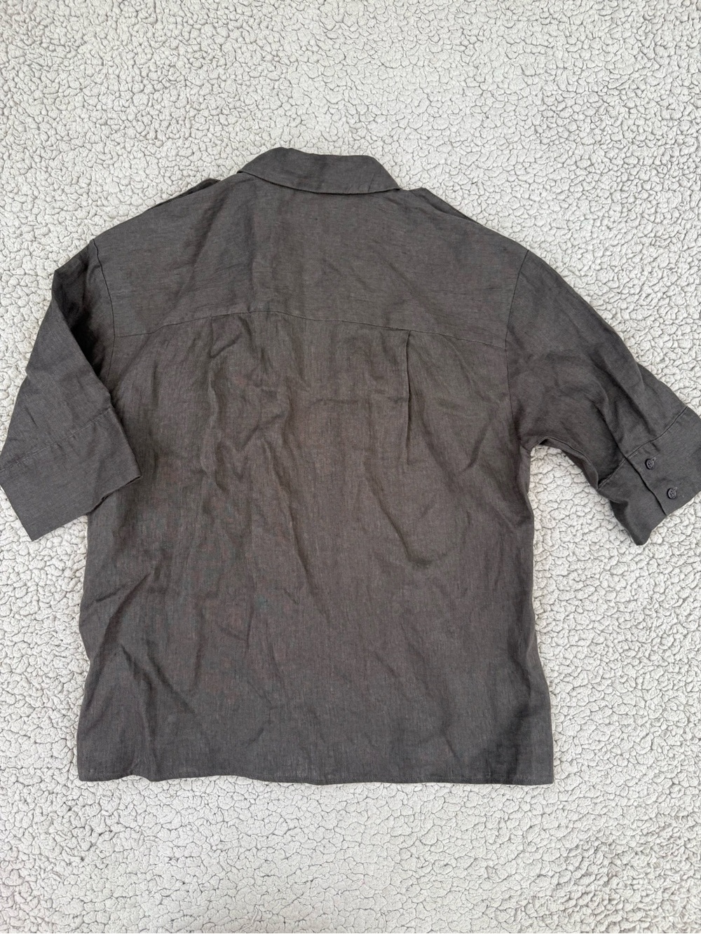NWT Zara Relaxed Linen shirt Brown - Picture 6 of 7